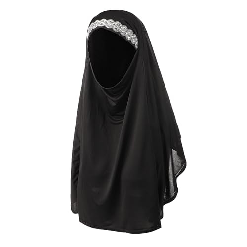 OhMill Instant Hijab Ready to Wear Jersey Hijab Scarf for Women Khimar Hijabs One Piece Hijabs Muslim Instant Turbans - color: Black