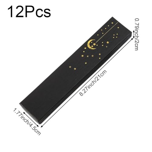 12 Pcs Ramadan Jewellery Gift Box Moon Star Eid Mubarak Jewelry Boxes Bracelet Necklace Chain Packaging Box - color: Black