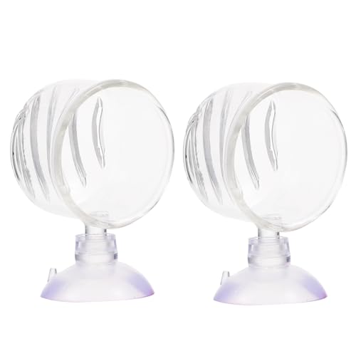 UPKOCH 2pcs Glass Fish Feeding Cups Aquarium Food Holders Cups for Easy Installation Smooth Feeding Mouth for Freshwater Tanks