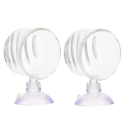 UPKOCH 2pcs Glass Fish Feeding Cups Aquarium Food Holders Cups for Easy Installation Smooth Feeding Mouth for Freshwater Tanks