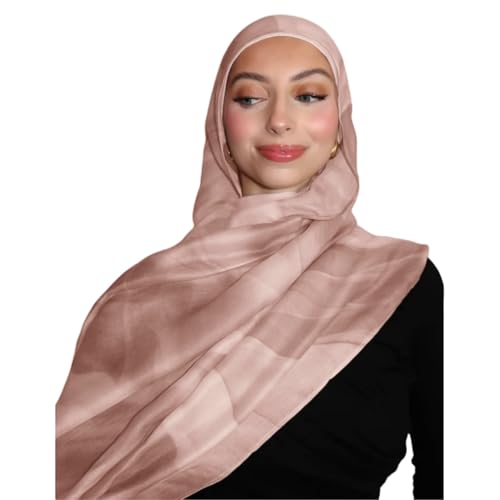 ZGMYC Watercolour Floral Printed Hijab Scarf for Women Soft Modal Cotton Instant Hijab Head Wraps Shawls Long Scarves - color: Color 28