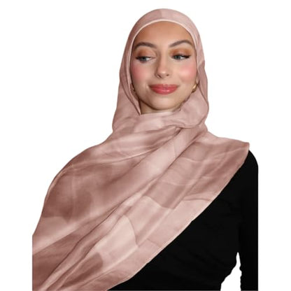 ZGMYC Watercolour Floral Printed Hijab Scarf for Women Soft Modal Cotton Instant Hijab Head Wraps Shawls Long Scarves - color: Color 28