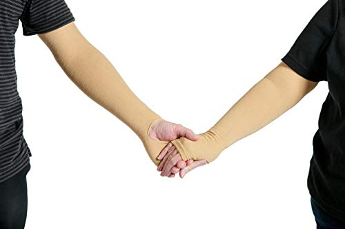 Prevent Products, Inc Elderly Skin Protector, Thin Skin & Tear Protective Arm Sleeve - Made in USA (One Pair) - color: Beige, size: Large (1 Pair)