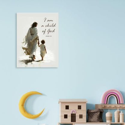 Jesus and Children Canvas Wall Art,Christian Classroom Decor - color: Kids Bible3
