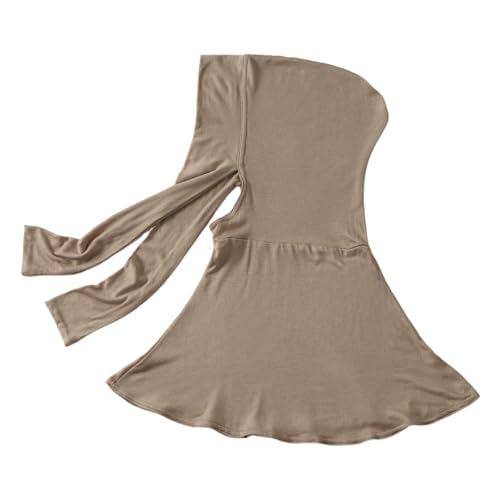 Hijab Undercaps Slouchy Beanies Cap with Tie Non-Slip Caps Under Scarf for Women - color: Khaki