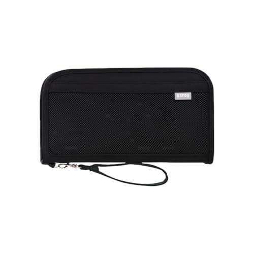 Passport Holder, RFID Travel Waterproof Passport Wallet Organizer Multi-functional Travel Document Organizer with Wrist Strap for Women, Men (Black) - color: Black