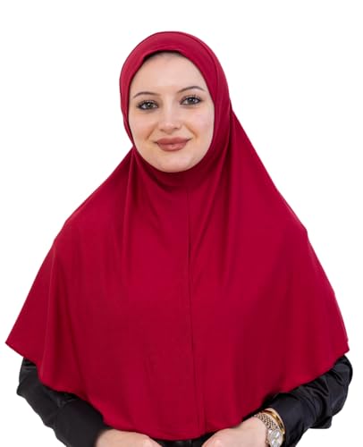 Prien Ready Hijab For Women, One Piece Muslim Instant Turban, Easy To Wear Long Head Scarf, Turkish Islamic Clothes For Abaya - color: Burgundy