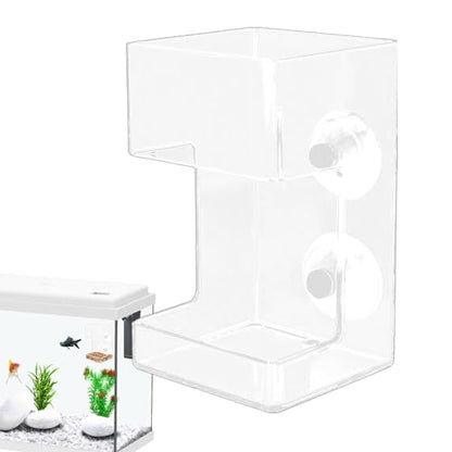 Betta Fish Feeding Tube - Clear Aquarium Feeder, Shrimp Feeder with Suction Cup | Transparent Fish Feeding Dish, Transparent Fish Feeder, Manual Betta Feeder, Fish Tank Feeding Tool for Aquatic Pets - size: square