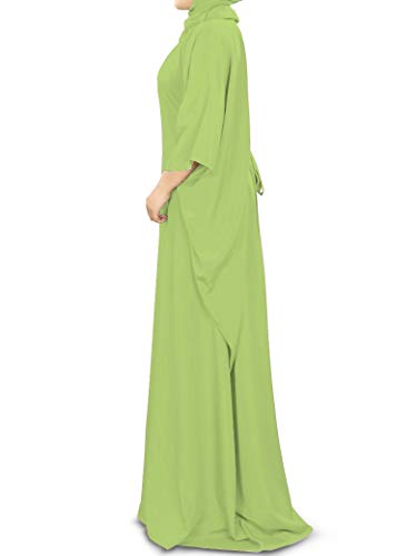 MyBatua Women's Kaftan, Free Size Abaya, Dubai Islamic Dress, Muslim Maxi KF-001 - color: Parrot Green