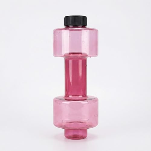 BDumbbell Shaped Sports Water Bottle Durable Plastic Gym Water Kettle For Fitness Outdoor And Daily Use - color: red