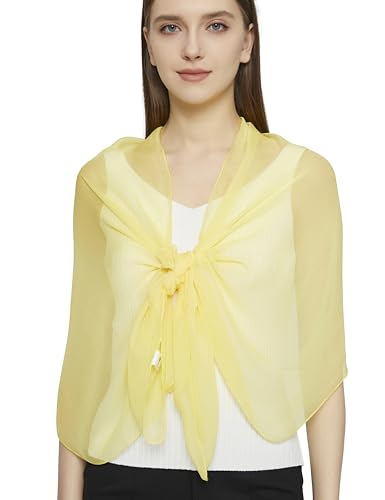 PANTONIGHT Long Chiffon Sheer Scarf For womens - color: 056 Plain