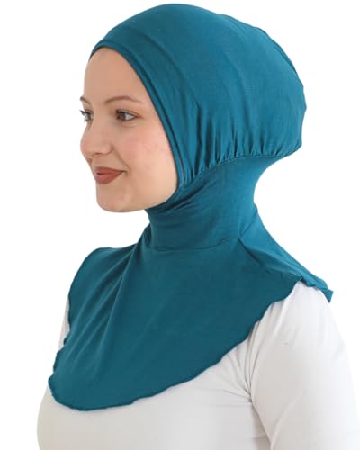 Prien Sport Hijab For Women, Muslim Head Scarf, Flexible Turban Girls, Chic Islamic Wear For Gym, Neck Collar Bonnet Viscose - color: Turquoise