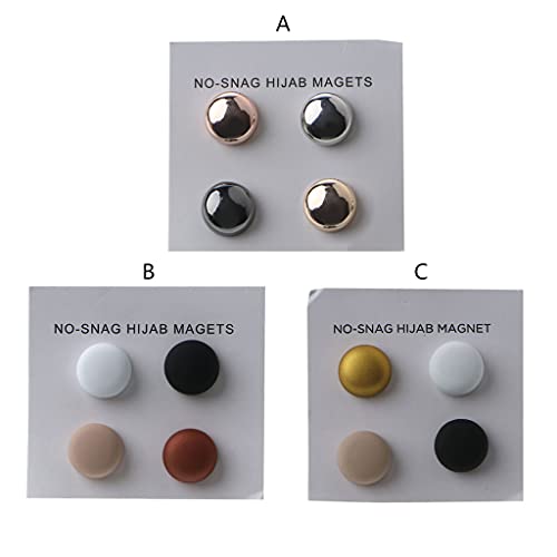 SOFEA Scarf Buckle, Strong Metal Plating Magnetic Hijab Clip Safe Hijab Brooch Luxury Accessory No Hole Pins Brooch Magnet for Muslim Scarf