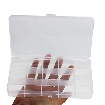 8 Pack 15 Grids Plastic Bead Organizer Box 6.8 * 3.86 * 0.87 inches Clear Storage Container Jewelry Case with Fixed Dividers for Rings, Earrings, Nail Art, DIY Crafts, Fishing Tackles - size: 8pcs 15 Grids Box