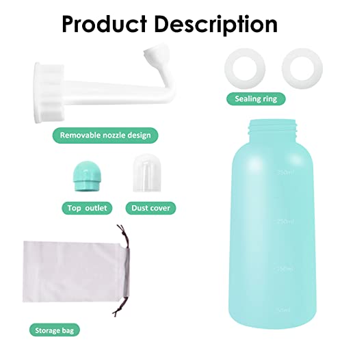 Peri Bottle Postpartum, RUFCRIL 350ml Perineal Wash Bottle, Upside Down Portable Bidet with Carry Bag, Boilable TPE & Dual Leak-Proof Rings, for Perineal Recovery, Hemorrhoid Relief, Hospital Bag - color: Green