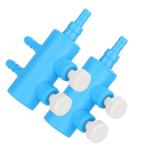2Pcs 4mm Adapter Connector Plastic Distributor Aquarium Air Pump Splitter for Fish Tank Oxygen Tubing(2 Way) - style: 2 Way