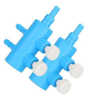 2Pcs 4mm Adapter Connector Plastic Distributor Aquarium Air Pump Splitter for Fish Tank Oxygen Tubing(2 Way) - style: 2 Way