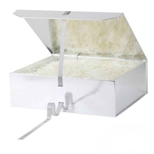 GoooodGift Extra Large Gift Box Silvery 3 Pack 19x16x6 inch Luxury Gift Box for Presents with Magnetic Closure Lid Collapsible,Birthday,Christmas,Wedding,Contains Shredded Paper Filler - color: Silvery-19x16x6 Inch (Pack of 3)