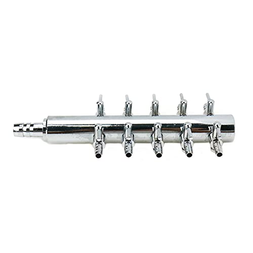 Aquarium Air Manifold 10Way Inline Flow Splitter Lever Valves | This 10-way inline manifold splitter features lever control valves for aquarium air pumps - size: 10 Ways
