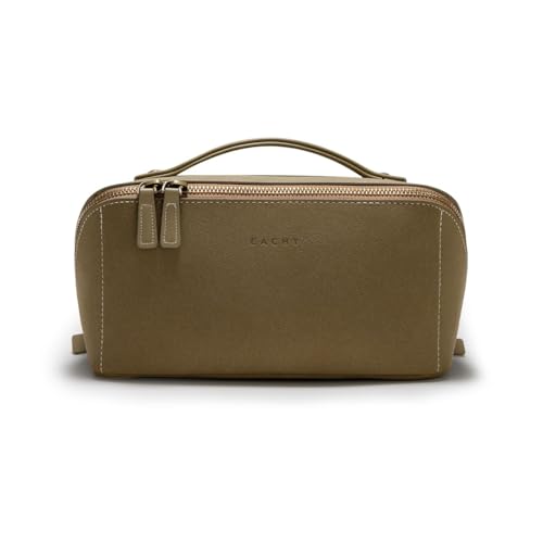 EACHY Travel Makeup Bag for Women, Faux Suede Cosmetic Bag, Green, Medium - color: D - Green, size: Medium