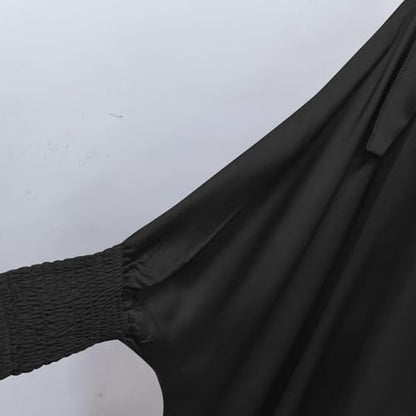 Lmdudan Girls Muslim Dress Hood Long Sleeve Prayer Dresses Robe Dubai Abaya 2026 Ramadan Kaftan Dress Kids 6-13 Years - color: Black, size: 6-7 Years