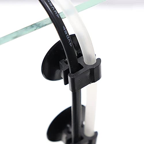 5pcs Aquarium Suction Cups Fish Tank Tube Open Clip Fixing Clamps Holder for Air Line Hose Aquarium Heat Clip Fish Tank Clip Tube Holder Fish Tank Clip for Lid, Black