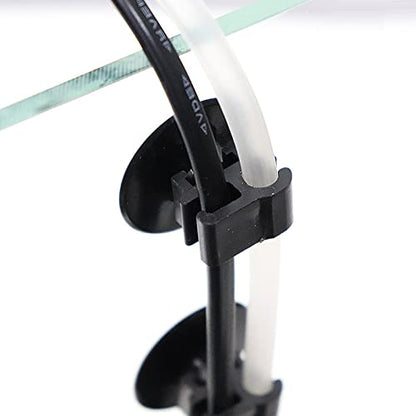 5pcs Aquarium Suction Cups Fish Tank Tube Open Clip Fixing Clamps Holder for Air Line Hose Aquarium Heat Clip Fish Tank Clip Tube Holder Fish Tank Clip for Lid, Black