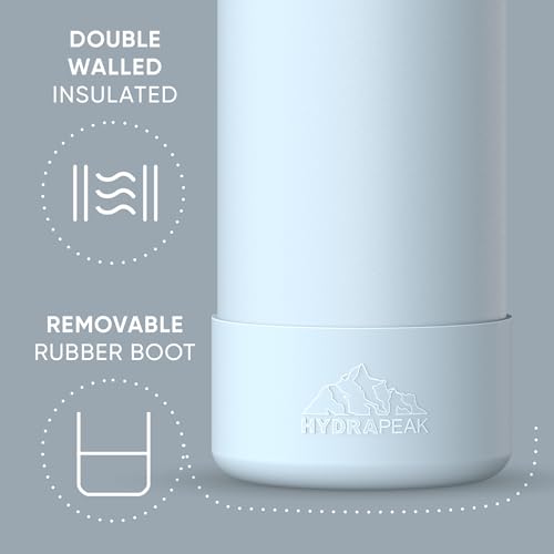 Hydrapeak 32oz Sport Insulated Water Bottle with Straw Lid, Leak & Spill Proof, Keeps Drinks Cold for 24 Hours, Hot for 12 Hours, Premium Stainless Steel Water Bottles (32oz, Powder Blue) - color: Powder Blue