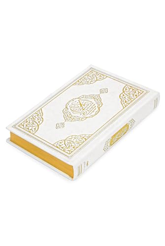 ihvan online, Holy Quran Arabic Only, Thermo Leather Hardcover, Easy-to-Read Script, QR Code Audio Support, Islamic Gift for Ramadan, Eid, Hajj & Umrah, White, 6.7'' X 9.5'' - color: Arabic Only-white