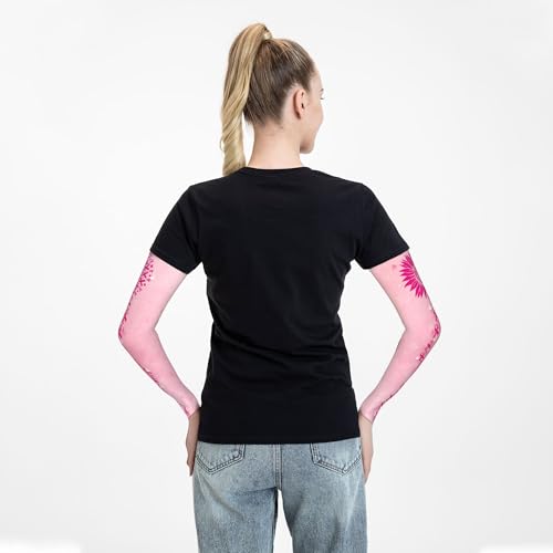 Arm Sleeves Outdoor Garden Sports Cooling Sun Sleeve for Women Men Farm - color: Breast Cancer