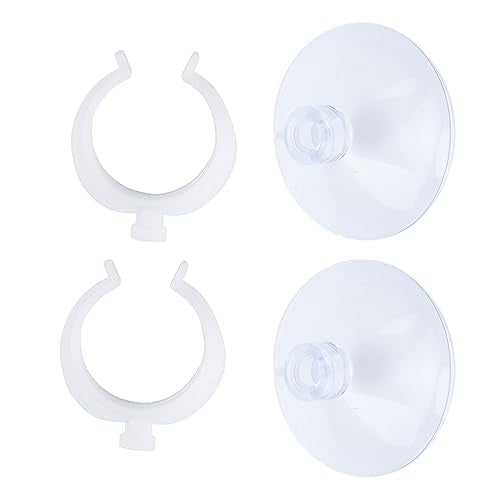 SUNGOOYUE Aquarium Hose Clamp Plastic Suction Cup Air Line Tube Holder for 12 to 16mm Transparent Pipe, 2 Cups 2 Clips, High Temperature Fixture for Fish Tank Tube Routing (Can clamp 25-34mm) - size: Can clamp 25-34mm
