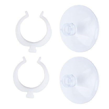 SUNGOOYUE Aquarium Hose Clamp Plastic Suction Cup Air Line Tube Holder for 12 to 16mm Transparent Pipe, 2 Cups 2 Clips, High Temperature Fixture for Fish Tank Tube Routing (Can clamp 25-34mm) - size: Can clamp 25-34mm