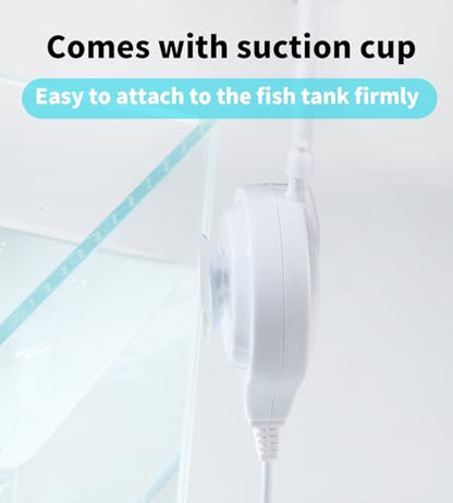 Aquarium Air Pump Mini Fish air Pump Super Quiet Fish Bowl air Pump for Up to 10 Gallon Fish Tank 1.5 Watts 310ml/min - color: White Round-Basic Kit