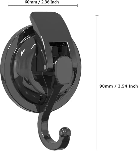 Heavy Duty Vacuum Suction Cup Hooks, Gun Silver Plated Polished Super Suction for Kitchen Bathroom, 2 Pack - color: Gun Silver