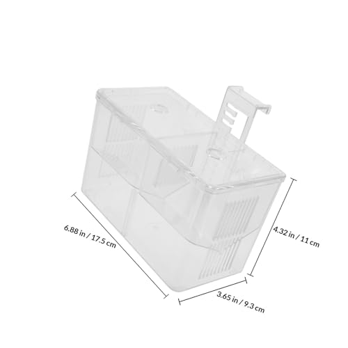 Fish Breeding Box with Hook and Suction Cup Aquarium Fry Incubator Isolation Hatchery for Tropical Fish for Spawning and Nursery