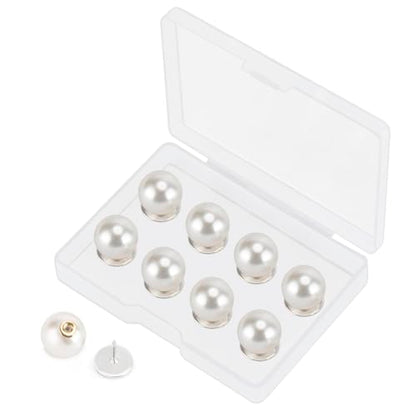 ZENGLU 8 Sets 12mm No-sew Pearl Buttons, Detachable Reusable Pins, Fixed Brooches, DIY Sweater Buttons, Woolen Sweaterspearl Button Set, for Women (Pearl, 12mm) - size: 12mm/0.472in