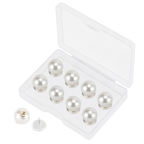 ZENGLU 8 Sets 12mm No-sew Pearl Buttons, Detachable Reusable Pins, Fixed Brooches, DIY Sweater Buttons, Woolen Sweaterspearl Button Set, for Women (Pearl, 12mm) - size: 12mm/0.472in