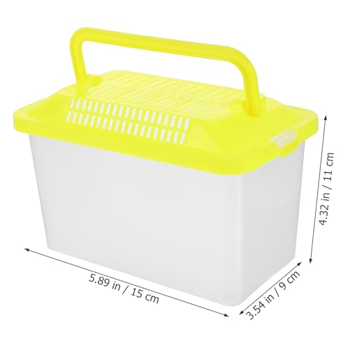 POPETPOP Portable Handheld Fish Tank Transparent Aquarium for Turtles and Hamsters Lightweight Reptile Carrier Easy to Clean for Feeding Cover