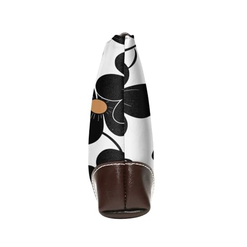 Leather Clutch Purse for Women, Large Capacity Wristlet Wallet with Removable Strap, Zip Handbag - color: Black Floral