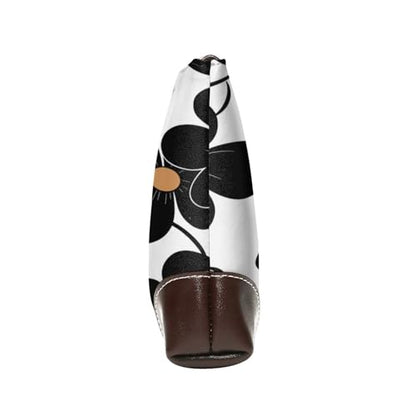 Leather Clutch Purse for Women, Large Capacity Wristlet Wallet with Removable Strap, Zip Handbag - color: Black Floral