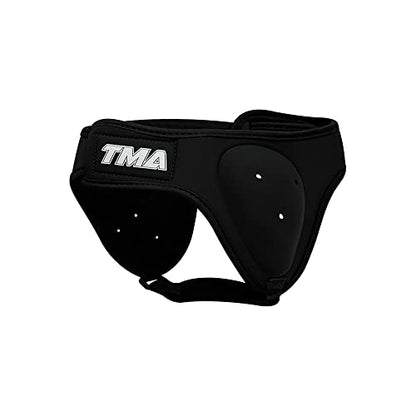 TMA Ear Guards for Grappling, BJJ and Wrestling, Neoprene Padded Headgear for Boxing Training, Sparring, Fighting, Martial Arts with Adjustable Strap, Ear Protection for Rugby, Judo, Jiu Jitsu - color: Black