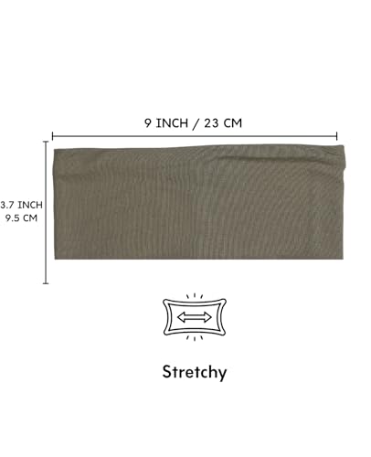 Prien Women Cotton Hijab Cap, Stretchy Head Cover, Pre-Sewn Inner Muslim Scarf Undercap, Non Slip Headband for Daily Wear - color: Khaki