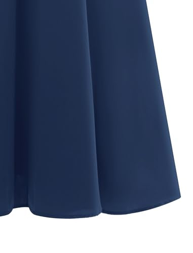 ABEWIP Muslim Dresses for Women Long Sleeve Tie Cuffs Islamic Prayer Dress Abaya Kaftan Dubai Casual Dress - color: Navy Blue, size: Medium