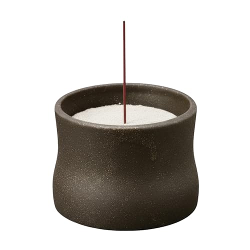 Hasegawa Japanese Incense Burner – Mino Ware Ceramic Koro, Tetsusa Finish, Buddhist Altar Supplies, Made in Japan