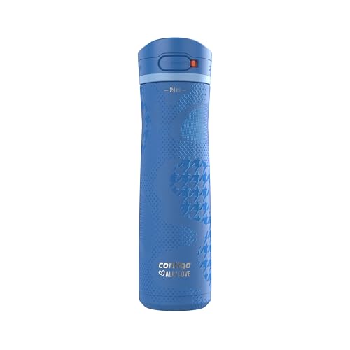 Contigo x Ally Love Jackson Chill 2.0, Stainless Steel, Spill Proof Water Bottle with AutoPop Lid, BPA Free, 24oz, Stellar Jay - color: Stellar Jay, size: 24oz (Pack of 1), style: Ally Love