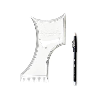The Cut Buddy PLUS Beard Shaping Tool, Clear Template with Built-in Comb and Bonus Pencil, Ideal for Hairline, Beard, and Mustache Trimming - style: The Cut Buddy PLUS
