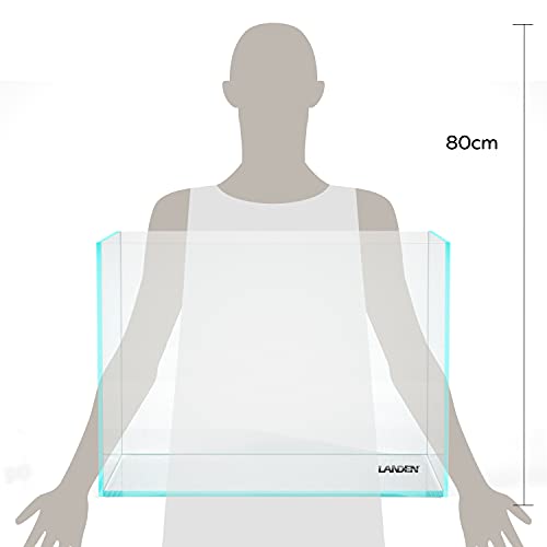 30 Gallon Rimless Low Iron Glass Aquarium Tank, 23.6" L x 17.7" W x 17.7" H, 8mm Ultra Clear Fish Tank with EVA Leveling Mat - size: 30Gal W23.6×D17.7×H17.7 in(60x45x45cm)