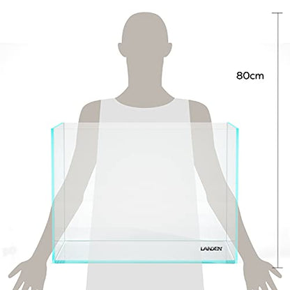 30 Gallon Rimless Low Iron Glass Aquarium Tank, 23.6" L x 17.7" W x 17.7" H, 8mm Ultra Clear Fish Tank with EVA Leveling Mat - size: 30Gal W23.6×D17.7×H17.7 in(60x45x45cm)
