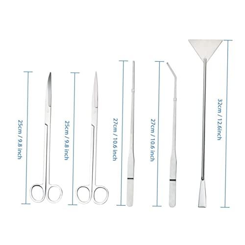 COLLBATH Stainless Steel Tweezer Scissors for Aquarium Aquascaping Kit Plant Care Tools Set