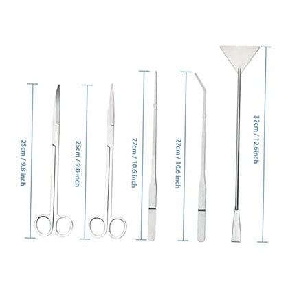 COLLBATH Stainless Steel Tweezer Scissors for Aquarium Aquascaping Kit Plant Care Tools Set